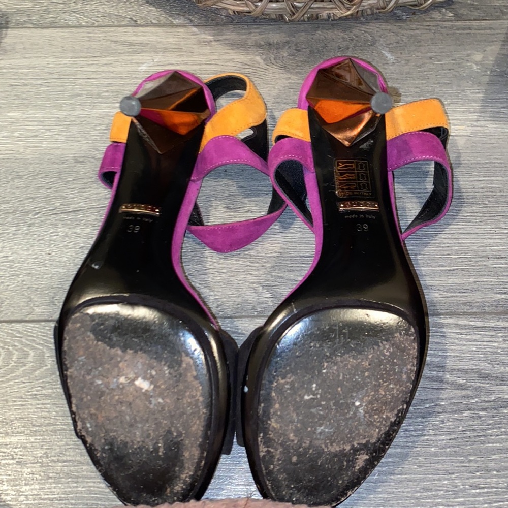 GUCCI Multicolored Orange Metallic Heel - Picture 5 of 8